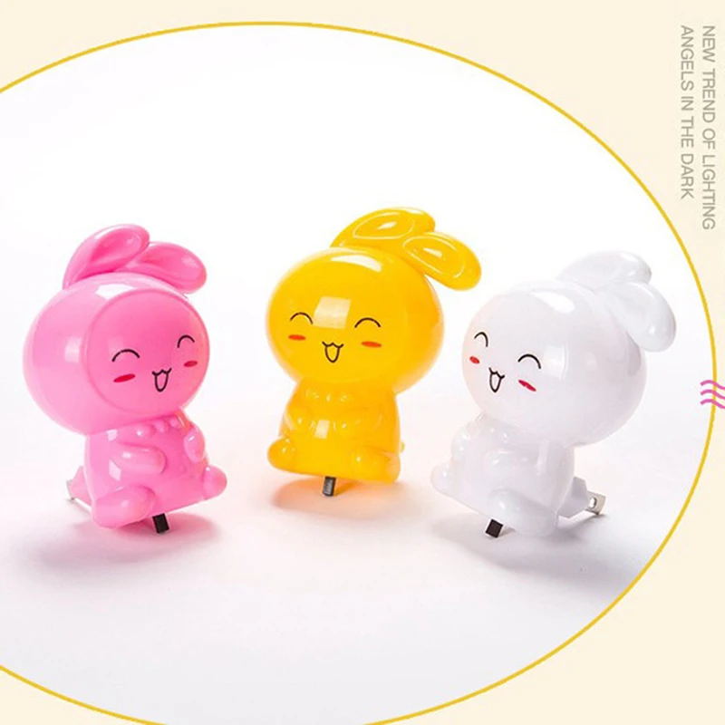 LED Cartoon Rabbit Night Lamp, On e Off Switch, Wall Light, Baby, Kids, Presentes de Natal, Design de Interiores, US 110V Plug, Bedside Lamp, 1Pc