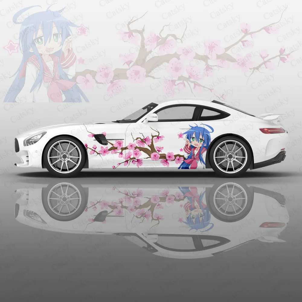 Anime Girl Konata Izumi Car Graphic Decal Protect Full Body Vinyl Wrap Modern Design Image Wrap Sticker Decorative Car Decal