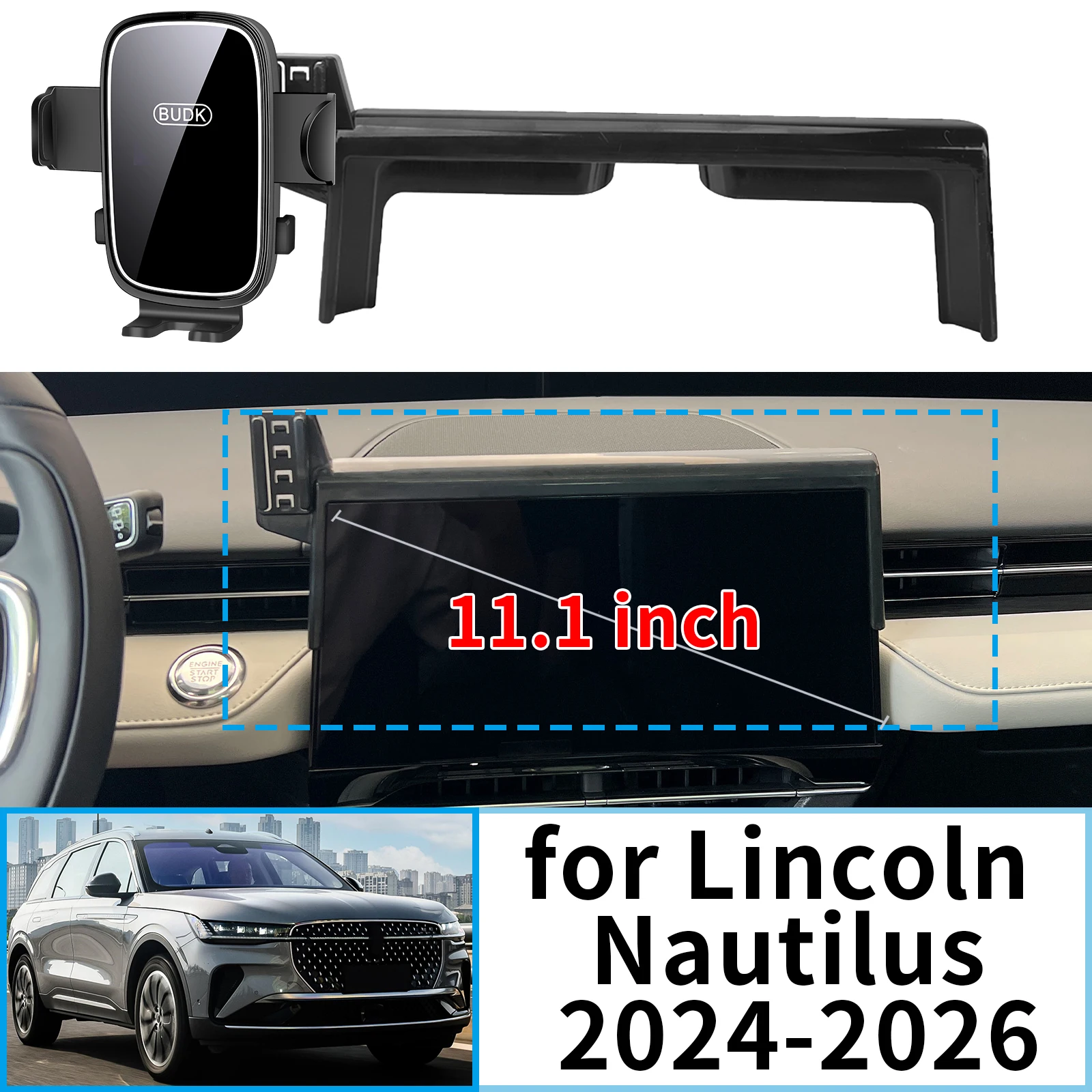 

fit for Lincoln Nautilus 2024 2025 2026 Stable Clip-On Phone Holder​​ Mount Screen Base No Vibration​ accessoires