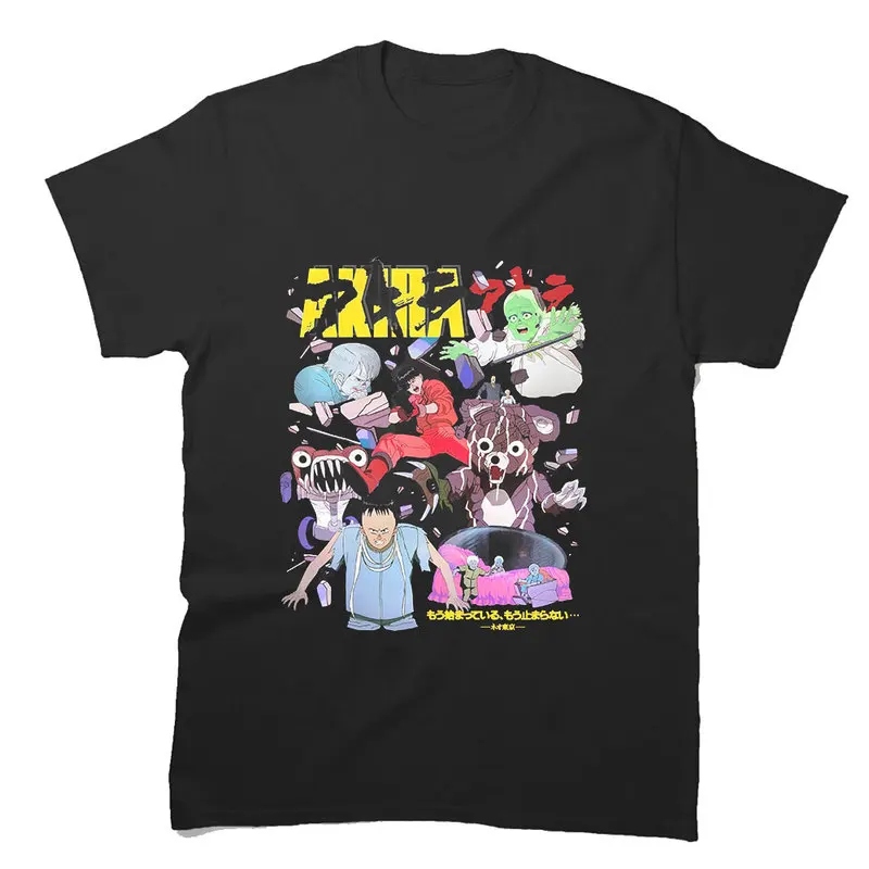 Akira Cyberpunk City Explosion Gift T‑Shirt Katsuhiro Otomo Retro Manga Shotaro Kaneda Neo‑Tokyo Anime Print Short Sleeve Tops