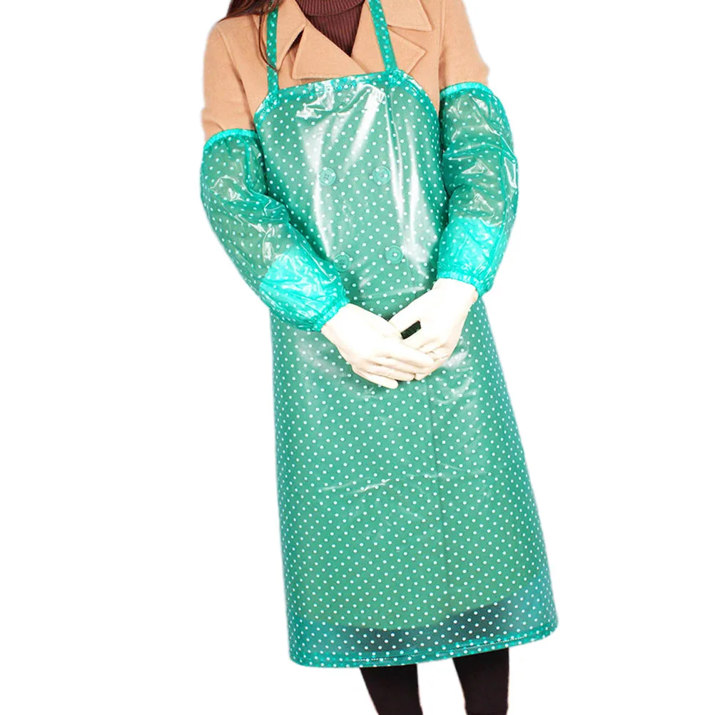 

Waterproof Sleeve Apron Long Arm Covers Kitchen Cooking Neck Tie Optional Oversleeve Safe Oil Dust Protection Clothes