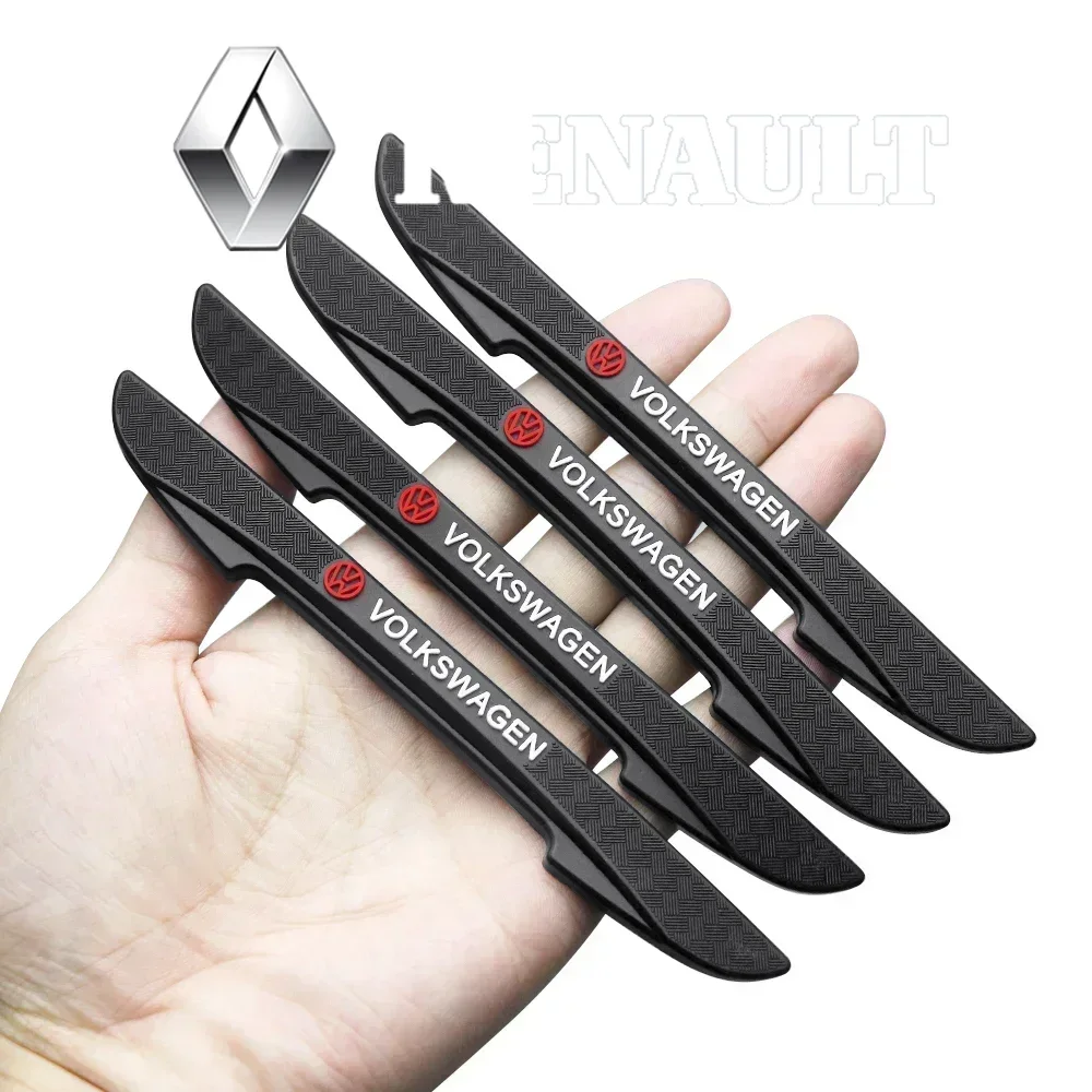 

New 4pcs Rubber Car Door Edge Protector Stickers Anti Collision Strips For VW Volkswagen Polo Golf CC GTI Tiguan Passat