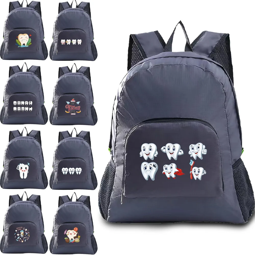 Foldable Backpacks Men Climbing Travel Bags Teeth Series Women High Capacity Ultralight Outdoor Portable Hiking Folding Bag