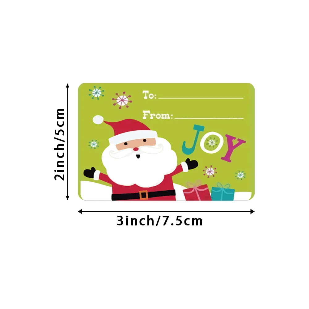 2*3inch 250pcs/roll 6 Designs Adhesive Christmas Gift Name Tags Present Seal Labels Christmas Decals Gift Package XMAS Sticke