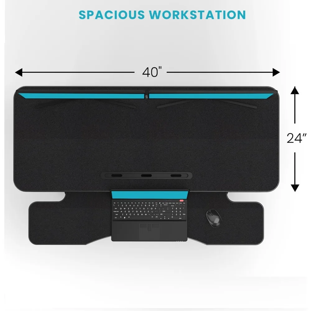 Electric Standing Desk Converter for Dual Monitor,Laptop Workstation with Wide Keyboard Tray,Height Adjustable Sit to Stand Desk