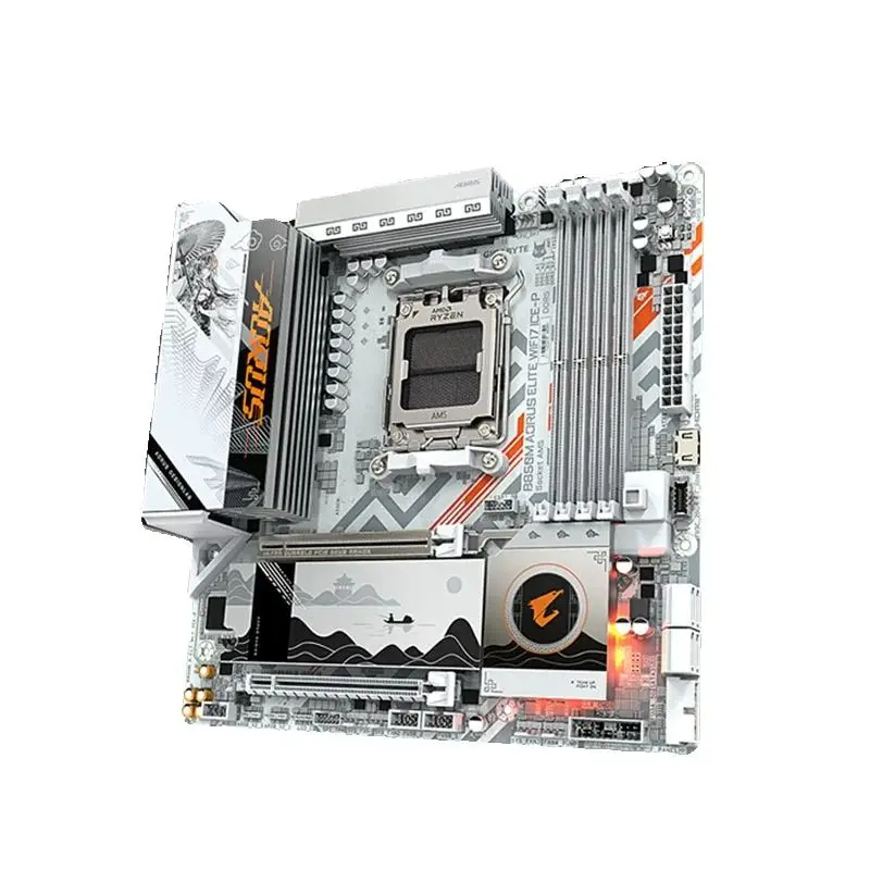 اللوحة الأم GIGABYTE B850M AORUS ELITE WIFI7 ICE-P Micro ATX AMD B850 Ryzen 9000 8000 7000 Series CPU مقبس اللوحة الأم الجديد AM5