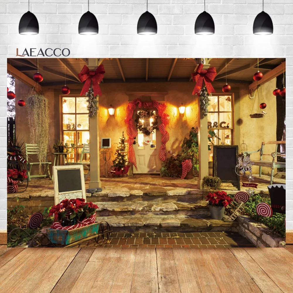 

Laeacco Winter Christmas Backdrop For Photography Rural Yard Snowman Xmas Red Ball Party Decor Kids Adults Portrait Background