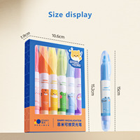 6-Color Double-head Erasable Highlighter Marker For ENMY Student Notes Mark Handwritten Newspaper School Teachers Stationery