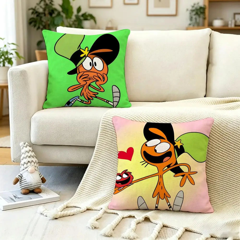 Anime W-Wander Over Yonder Cushion Cover Anti-dustmite Pillowcase Invisible zipper silky short plush Sofa cushion cover