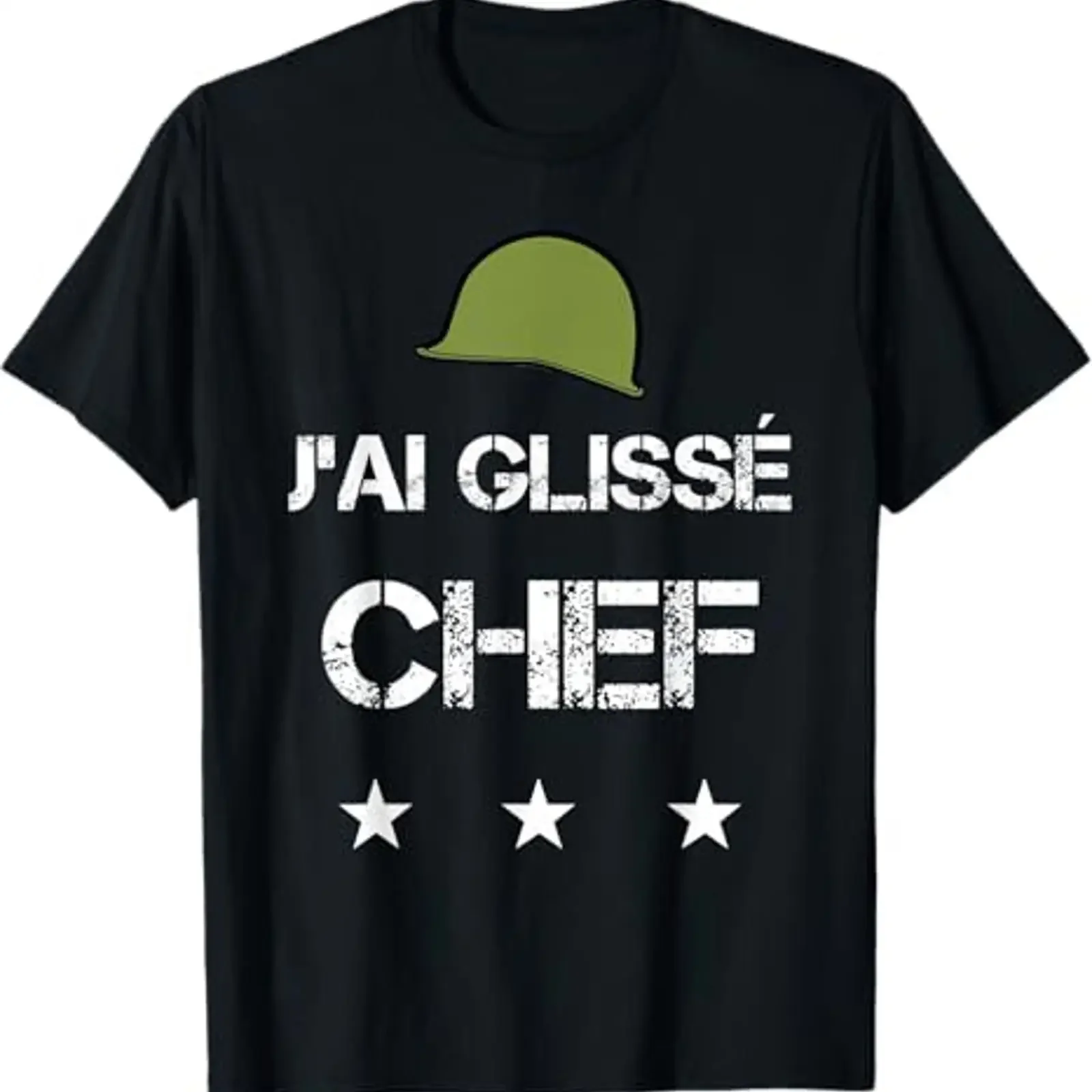Футболка Je ai Glissé Chef Worship Movie Phrase 7th Company, черная, размер S, винтажная, с эффектом потертости, повседневная, модная, мужская, уличная одежда, слегка состаренная