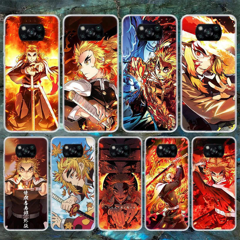 Demon Slayer Rengoku Kyoujurou Soft Phone Case For Xiaomi Poco X3 Pro X6 X5 X4 NFC F6 F5 M5S M4 M3 F4 Gt F3 F2 F1 M2 Fundas Cove