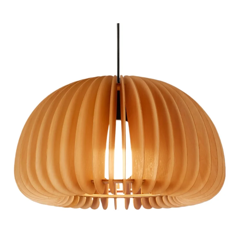 

Pumpkin dining room bedroom Japanese medieval vintage log wind meal hanging lamp dining table lamp