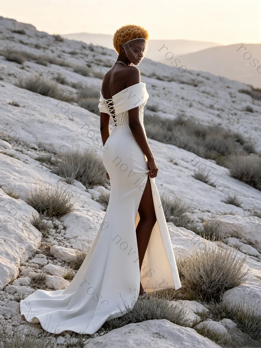 Customized Sexy Off Shoulder Satin Mermaid Wedding Dress Elegant Bridal Gown Vestidos De Novia for Women Bride Wedding Reception