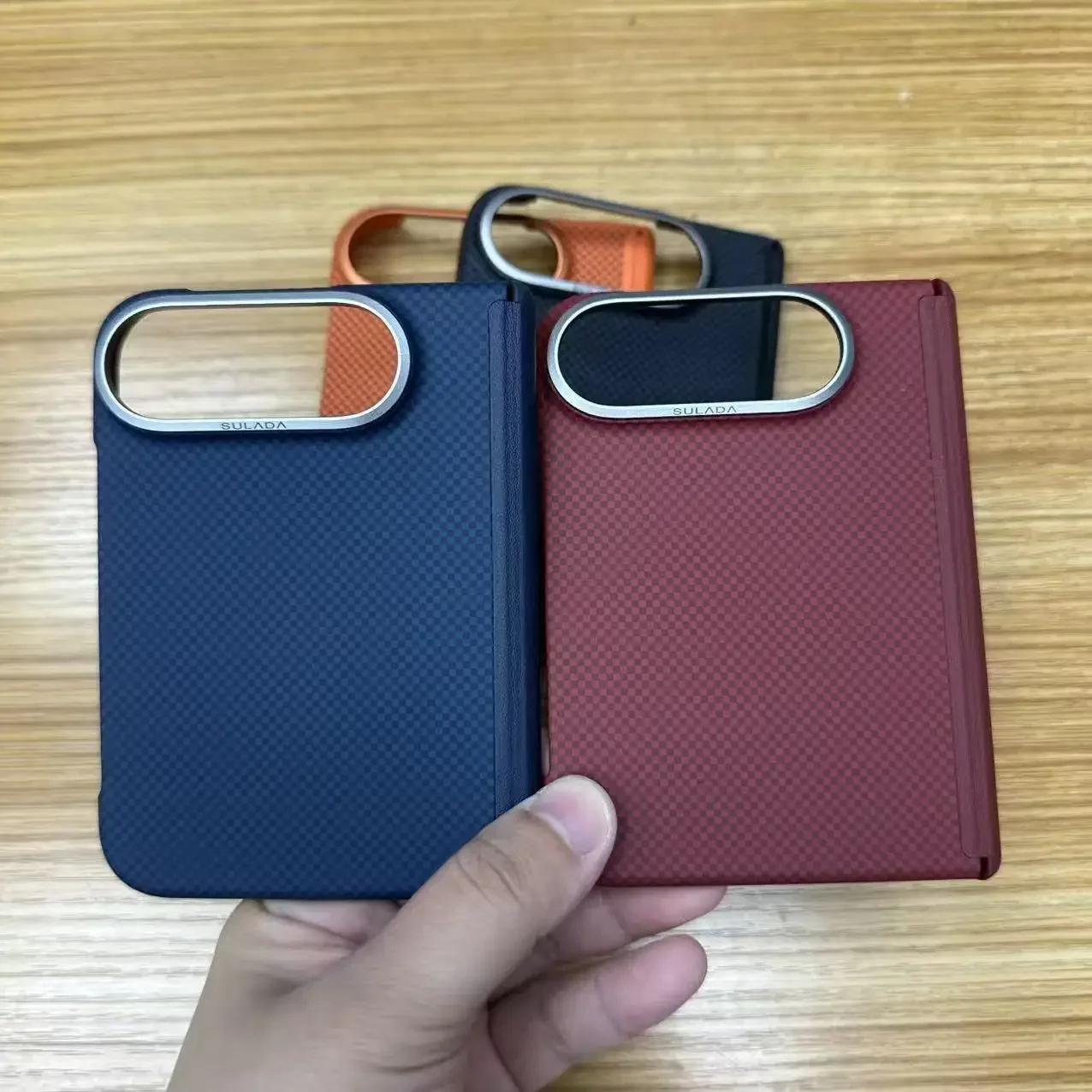 For IPhone Duo Busienss Luxury Carbon Fiber Pattern Leather Magnetic Charge Case Alloy Lens Shockproof Protector Cover