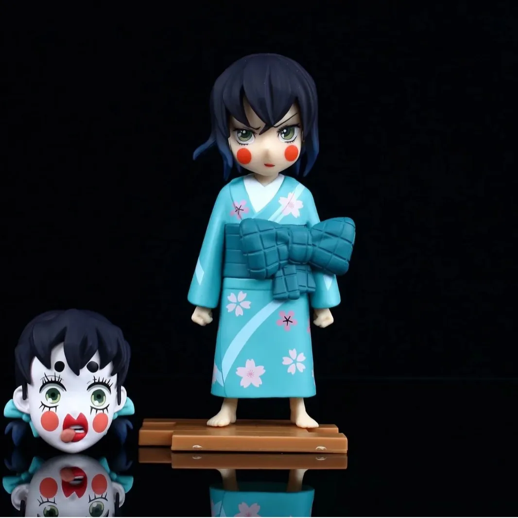 Anime Kimetsu No Yaiba Figurines Demon Slayer Action Figures Cute Pvc Model Kits Toys Kawaii Desktop Ornaments Children Gifts