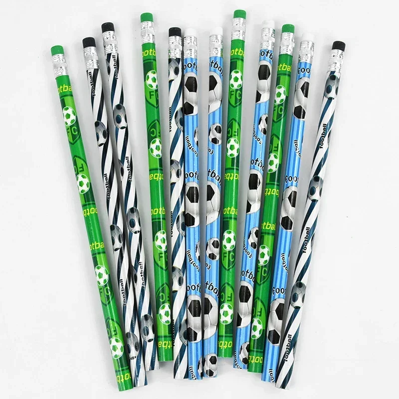 12 Pcs/set Football Party Pencils Kids Soccer Sport Themed Party Writing HB Pencils Back To School Gift Student Stationery