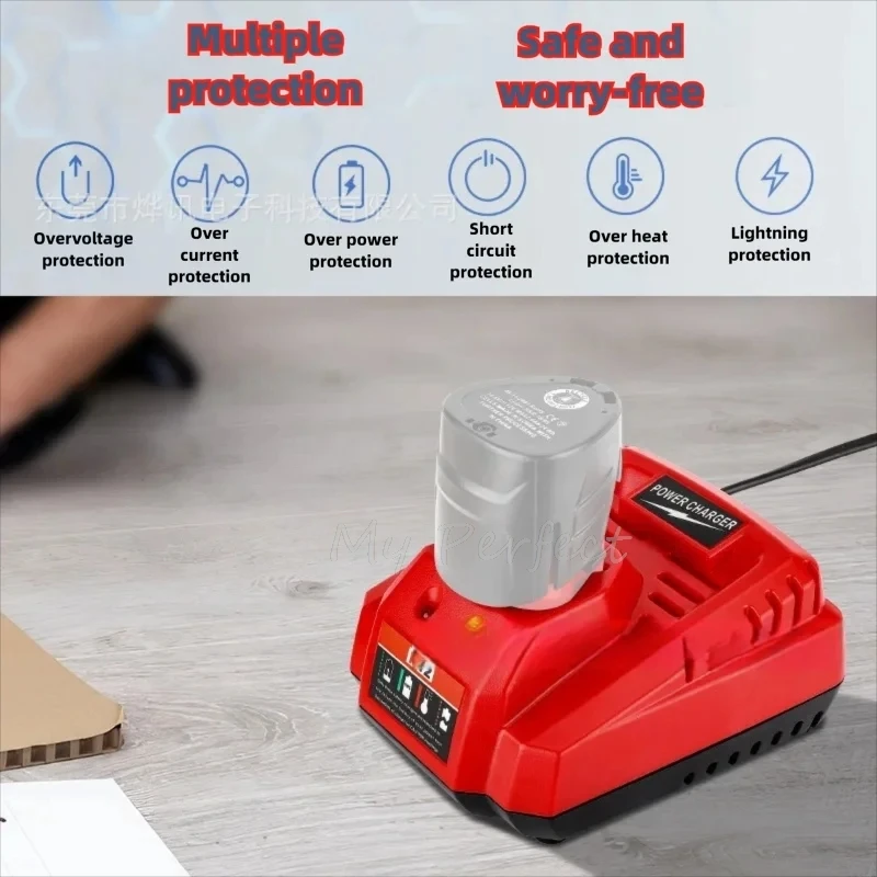 เครื่องชาร์จแบตเตอรี่สำหรับมิลวอกี M12 N12 แบตเตอรี่ลิเธียมไอออน 3A ชาร์จเร็ว เปลี่ยนอุปกรณ์ชาร์จเร็ว อุปกรณ์เสริมทดแทน