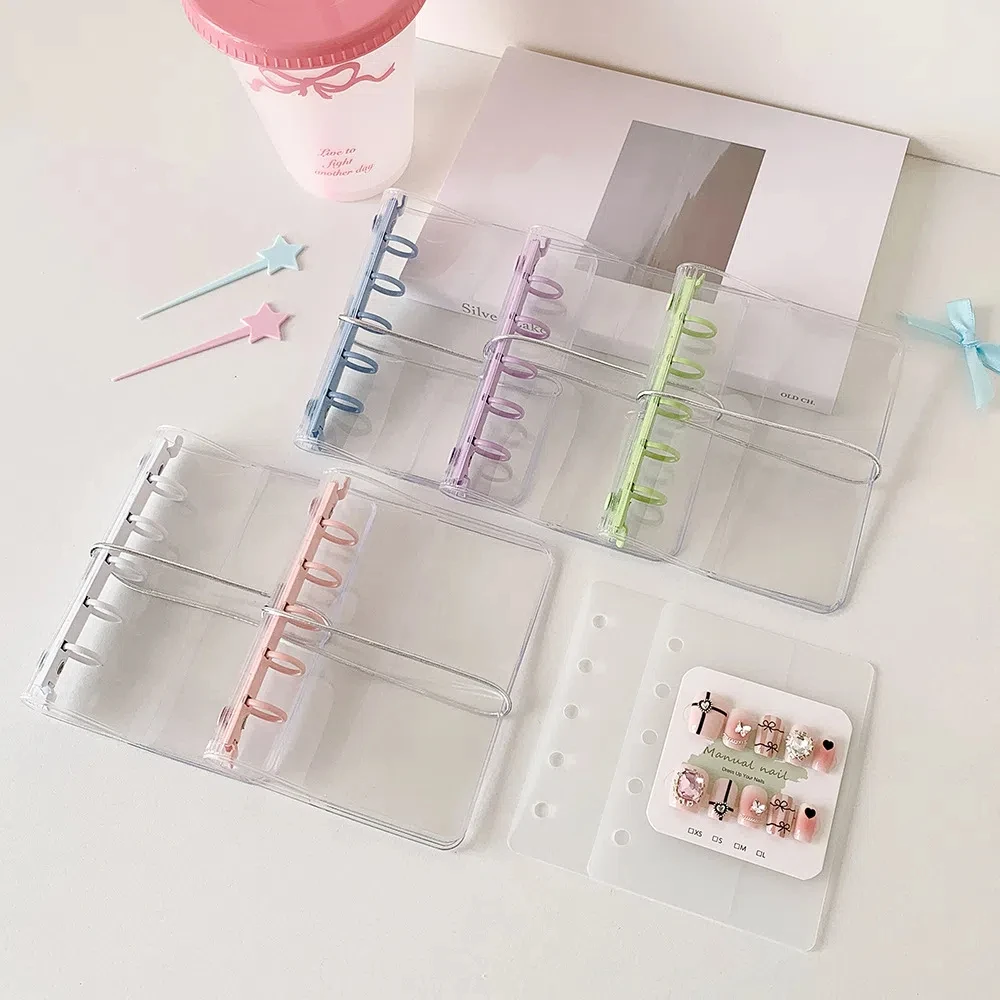 

Альбом для ногтей «сделай сам», доска для демонстрации накладных ногтей, прозрачная большая емкость, рамка для хранения накладных ногтей, обложка для карт из ПВХ в корейском стиле