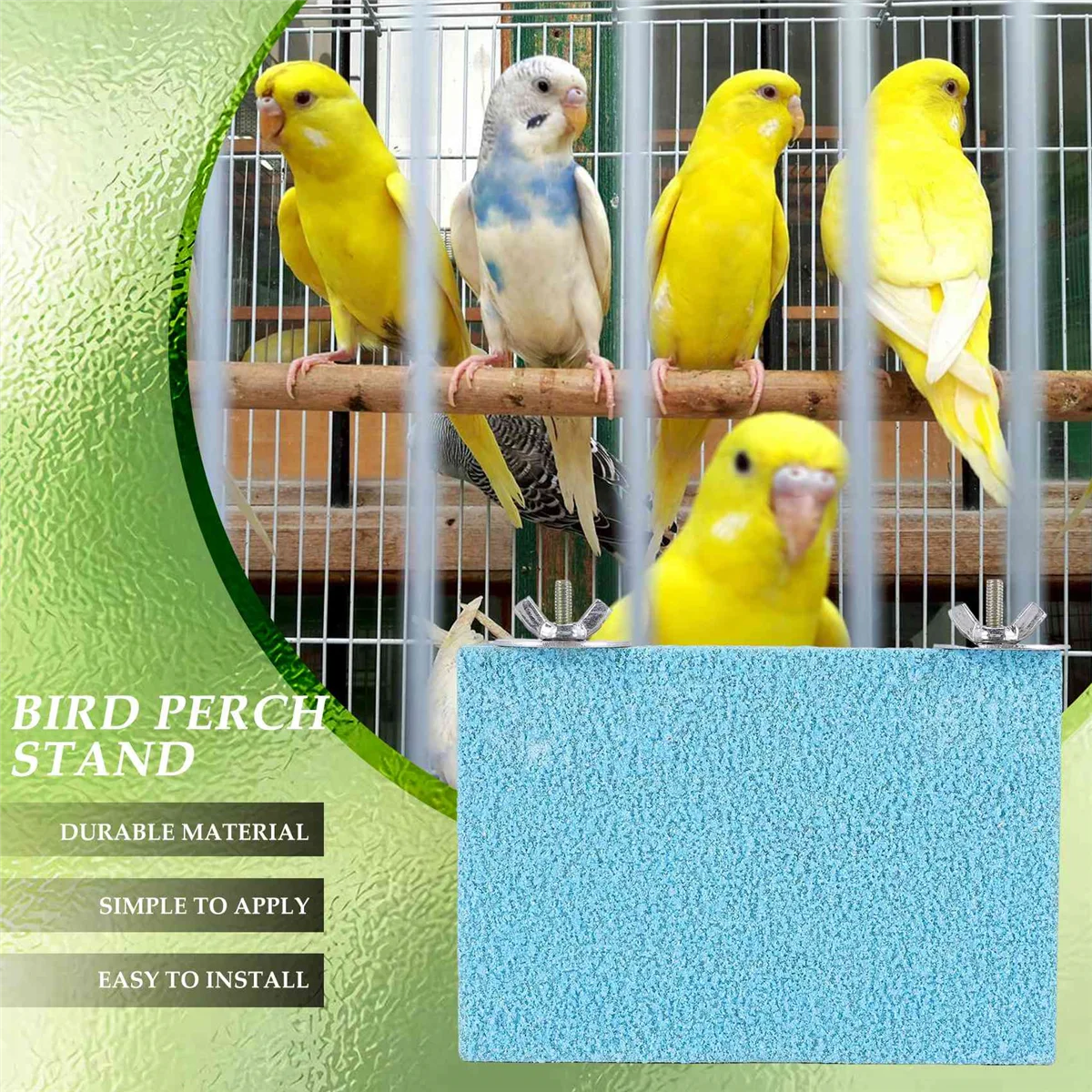 H-W perche à oiseaux support plate-forme bois naturel aire de jeux pattes meulage propre pour animaux de compagnie perroquets perruches perruche calopsittes Conure Lov