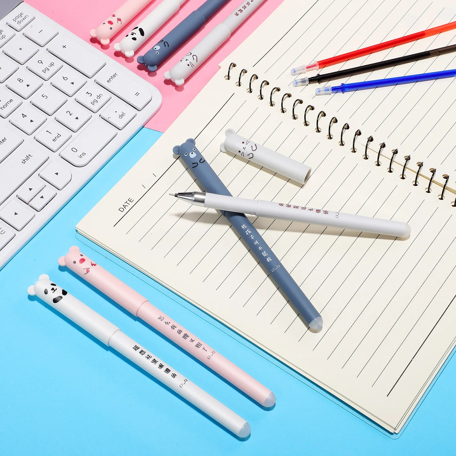 

1 set 1 Set Cartoon Animal Ballpoint Bulk Refillable Office Stationery Decorative Writing Pens For Party Favors Birthday Gifts