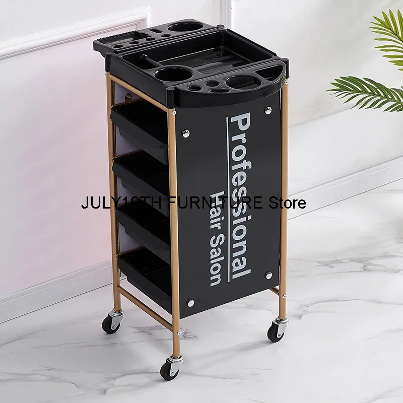 Carrito de maquillaje con ruedas para salón de belleza, carrito de lujo moderno, muebles de salón, RR50ST