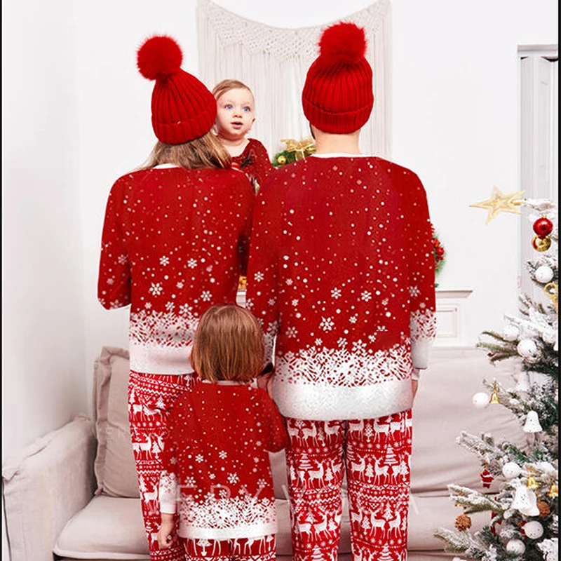 Fashion Christmas Family Pajamas Holiday Christma Pajama Family Matching Pjs Set Sleepwear Xmas Jammies