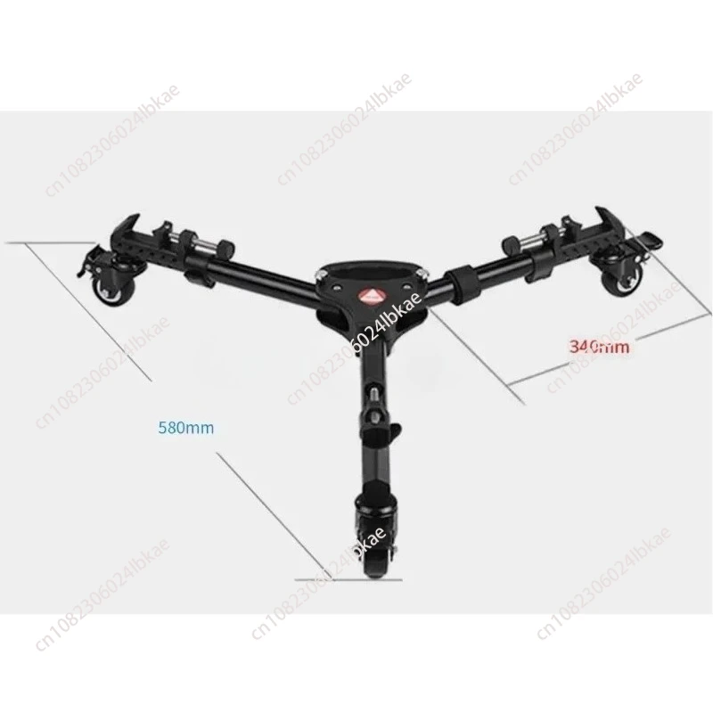 

VX-600 Aluminum Alloy Foldable Tripod Cart 3-Wheel Bracket Pulley Base Universal Camera