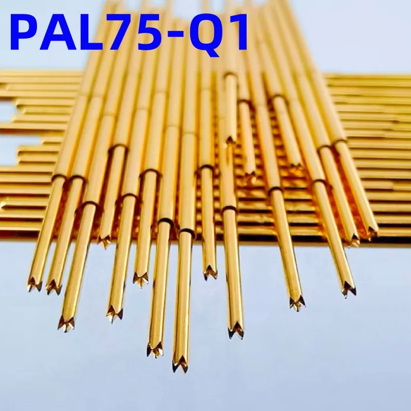 

100PCS PAL75-Q1 Spring Test Probe Test Pin Pogo Pin PL75-Q1 PL75-Q ICT FCT PCB Test Tool 0.74/1.02/33.35mm Gold Needle Crown Tip