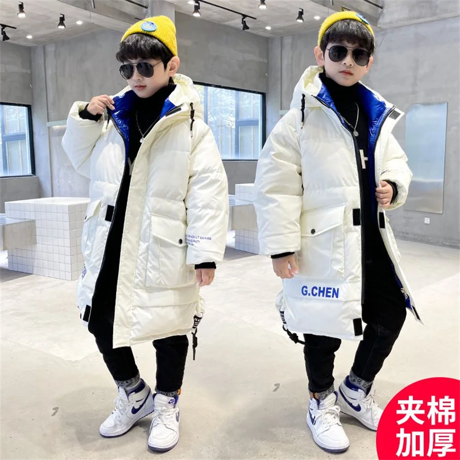 Children`s Winter Jacket for Boy Outerwear Kids Overall Warm Thickening Clothing Boy Outerwear Parka Teenager Coat Clothes 4-15Y