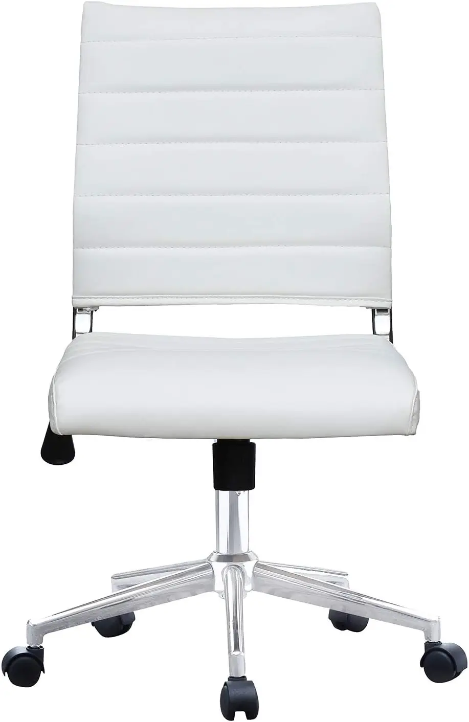 كرسي مكتب حديث متوسط الظهر مضلع من جلد البولي يوريثان بدون ذراع كرسي مهام للمؤتمرات مع إمالة دوارة وارتفاع قابل للتعديل Pa