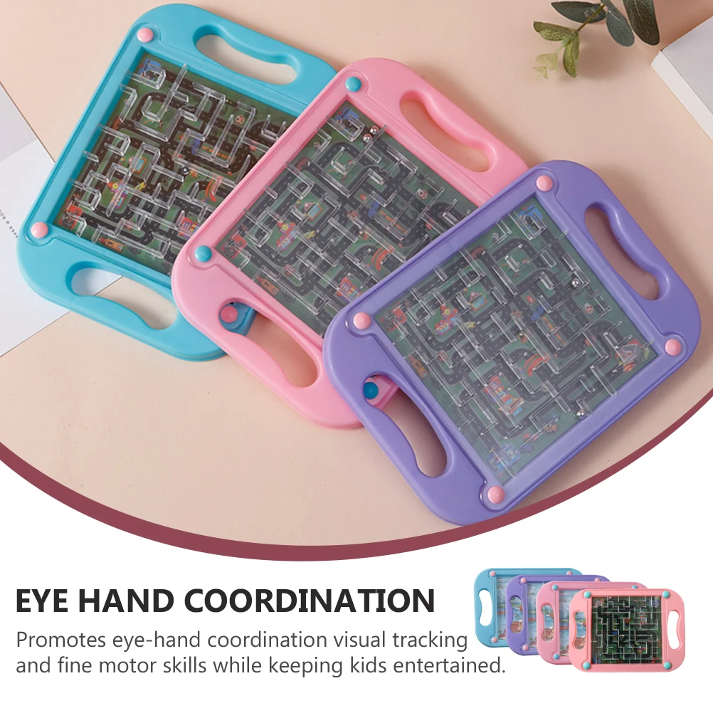 4 pezzi per bambini perline gioco da tavolo abilità motorie fini labirinto educativo in plastica con bordo liscio gioco di puzzle labirinto di perline in movimento