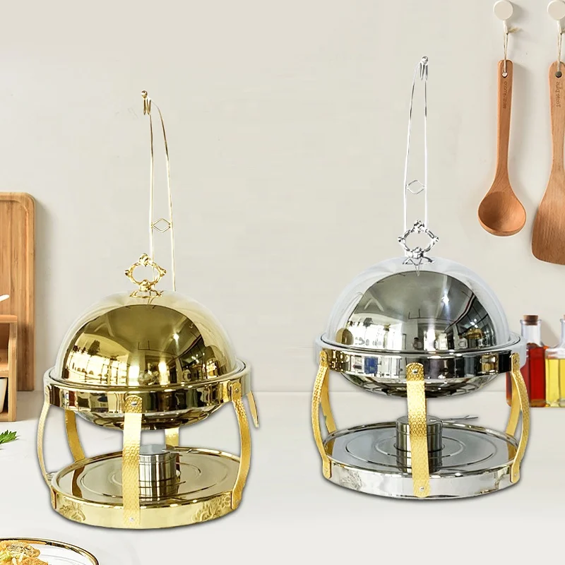 

8 Liter Hydraulic Chafing Dish Buffet Food Warmer 201 Stainless Steel Chafers Gold Chaffing Dishes For Wedding Party