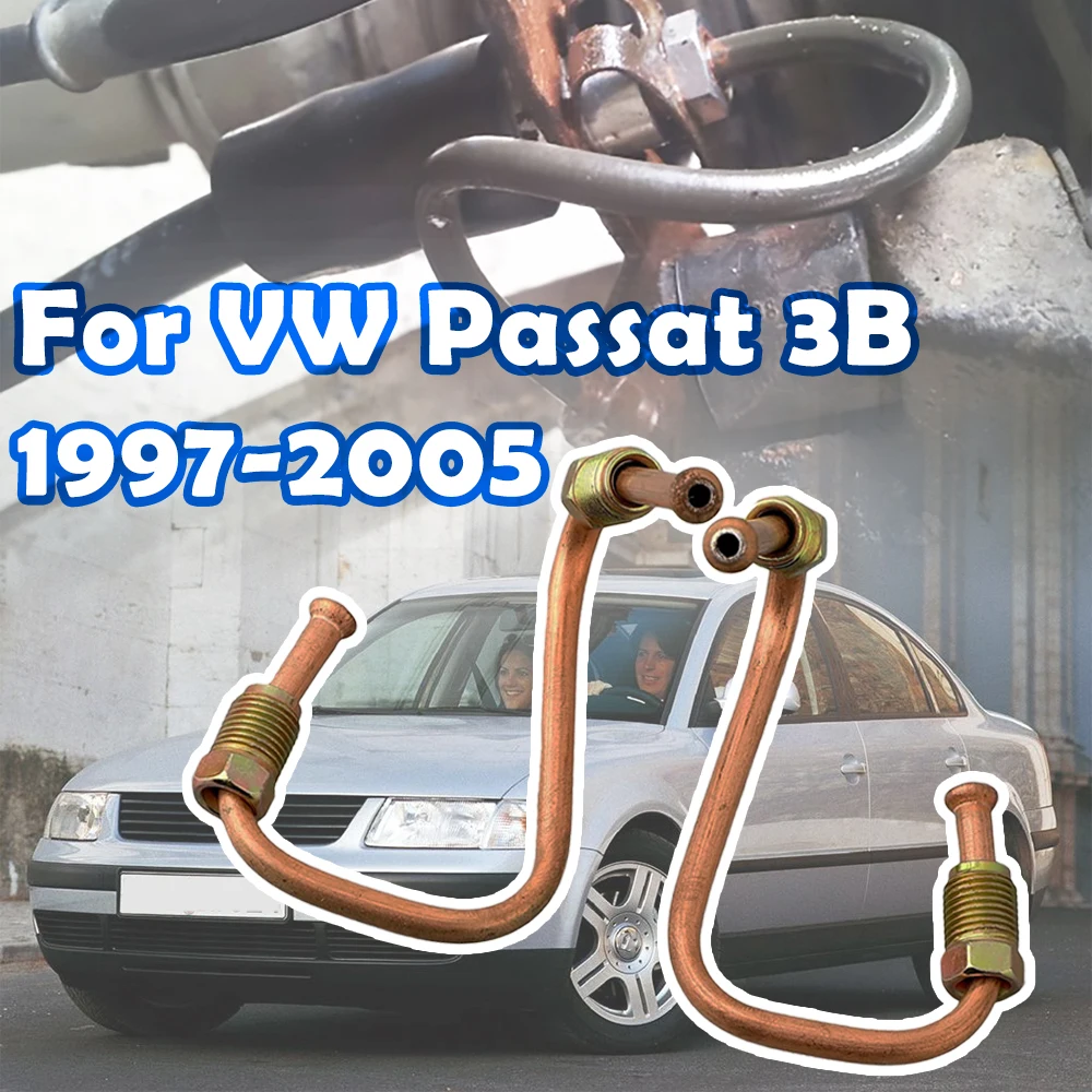 

Pair Brake Hydraulic Line Pipe Hose Caliper For VW Passat 3B 1997-2005 Audi A4 S4 Copper Front Left Right 8D0611722F 8D0611721F