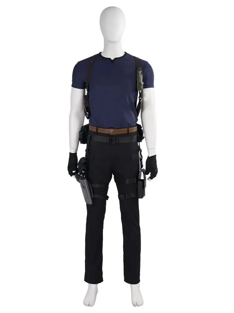 Bear's Den Biohazard Resident 4 طبعة جديدة ليون S كينيدي الشر تأثيري حلي معطف السراويل سترة جلدية هالوين جديد 2025