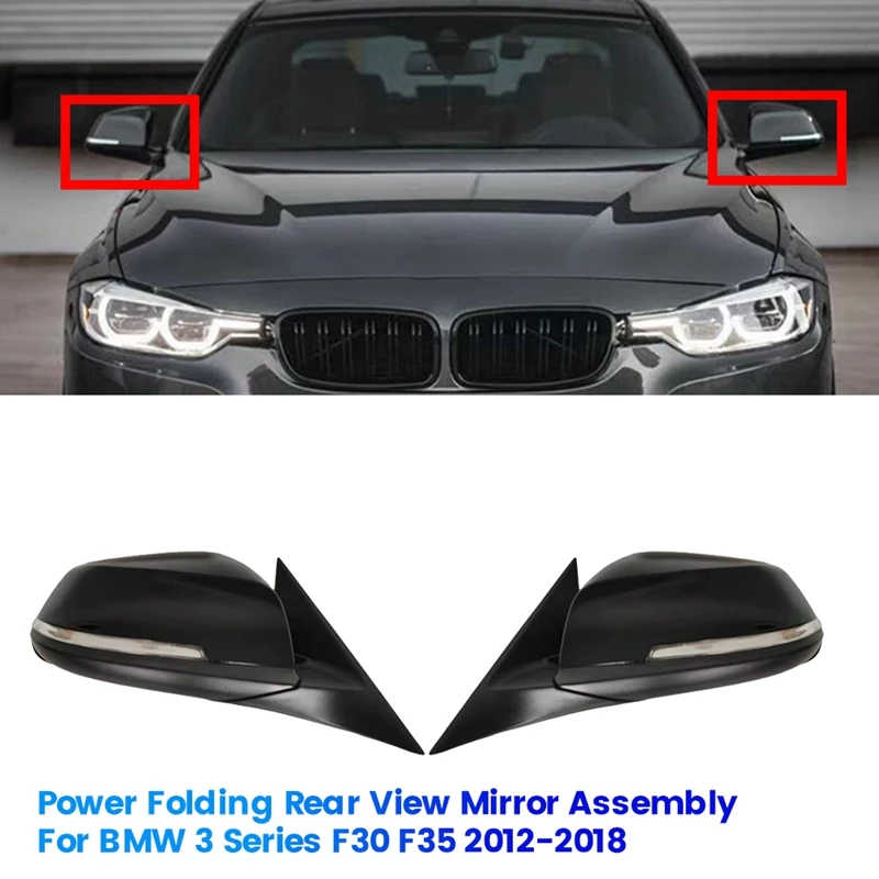 Left Power Folding Rear View Mirror Assembly For BMW 3 Series F30 F35 2012-2018 Outer Door Wing Mirror Turn Signal