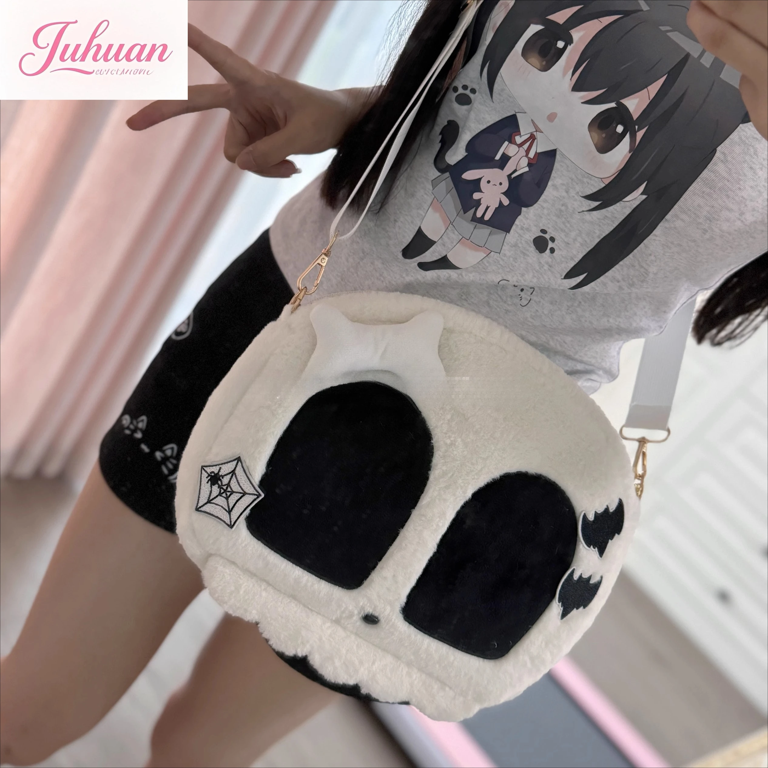 Japanese Original Ugly Cute Funny Plush Daily Out Y2k Subculture Girl Soft Girl Sweet Cute Backpack Messenger Bag Dual-purpose
