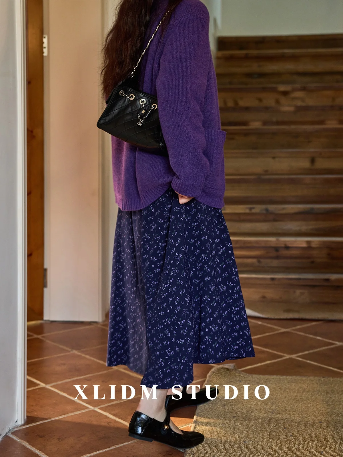 

Юбка миди XLIDM больших размеров с цветочным принтом, А-силуэт, на резинке, с расклешенным подолом, женская, для повседневной носки, тонкая, из полиэстера