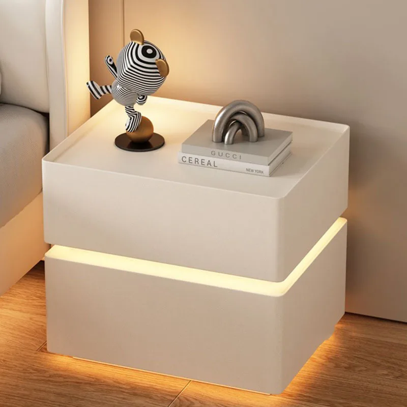 Table Storage Side Smart Bed Bedroom Mesa Lateral White Comfortable Drawers Cute Mobile Muebles Para El Hogar Bedroom Furniture
