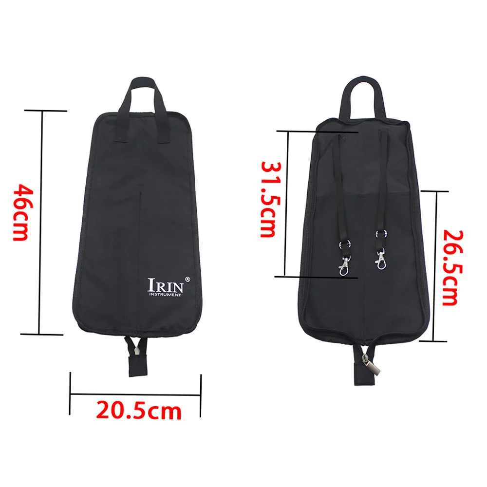 Drum Stick Bag Case Water-resistant Portable Storage 600D Stick Bag Carrying Strap Drumsticks Percussion Instruments Accessories