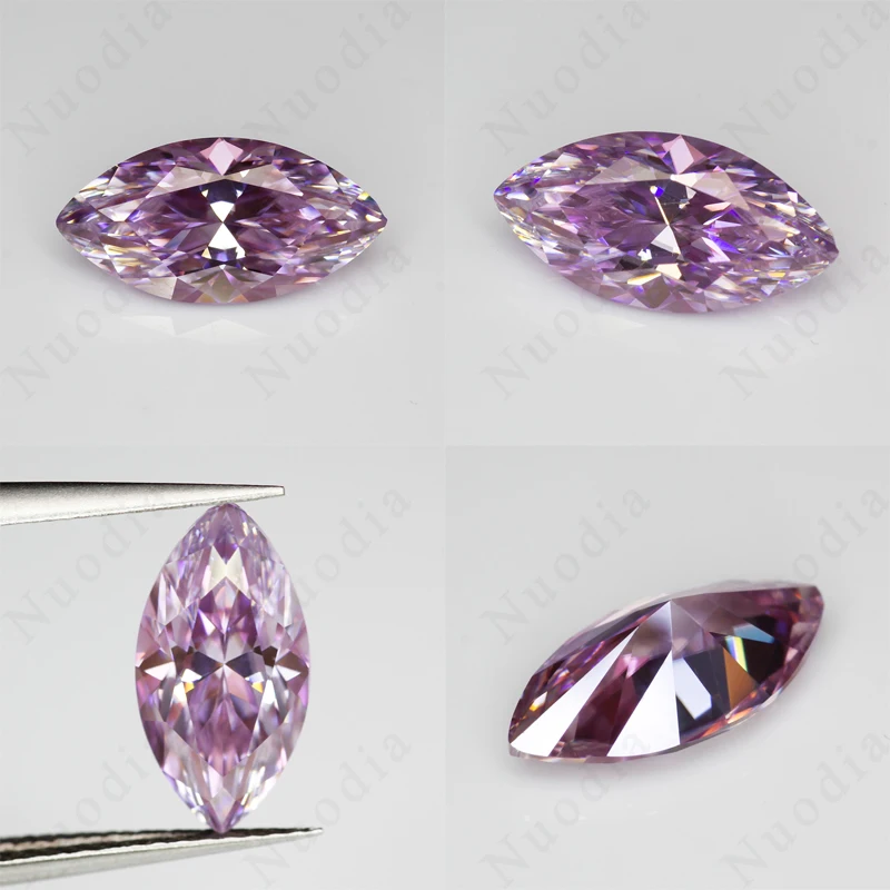Moissanite Loose Stone Light Purple Round Pear Emerald Radiant Oval Princess Heart Marquise Cushion Asscher Cut Jewelry Making