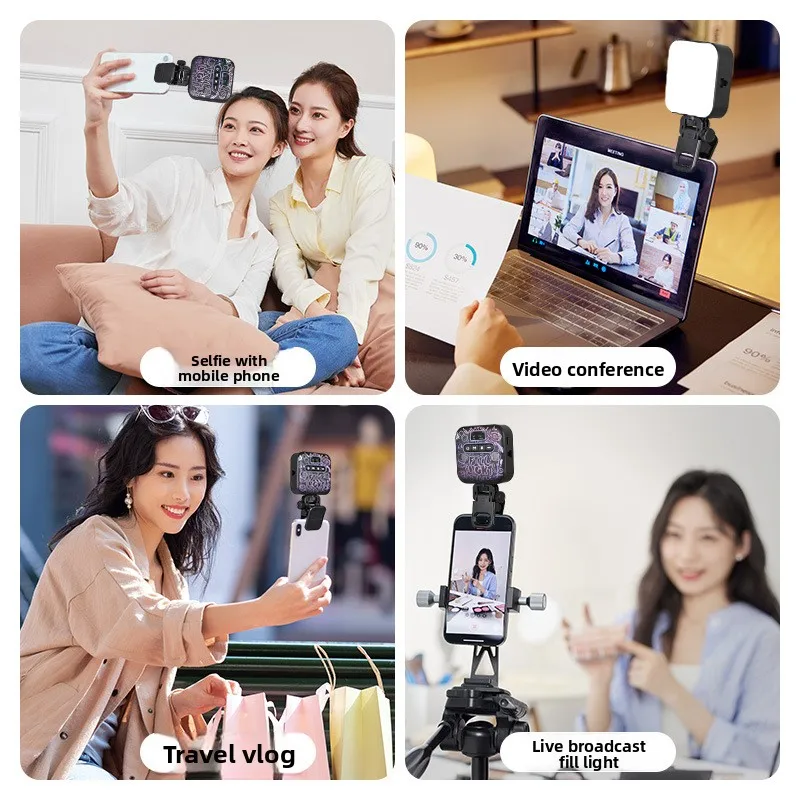 ANLAIKE Clip para teléfono móvil para fotografía de transmisión en vivo al aire libre, clip desmontable plegable multiángulo, mini clip
