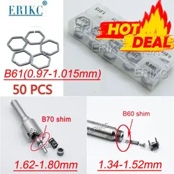 ERIKC 50pcs B70 Shims 1.62-1.80mm for Bosch Siemens Piezo B60 1.34-1.52mm Injector Adjusting Gasket B61 0.97-1.015mm Washer