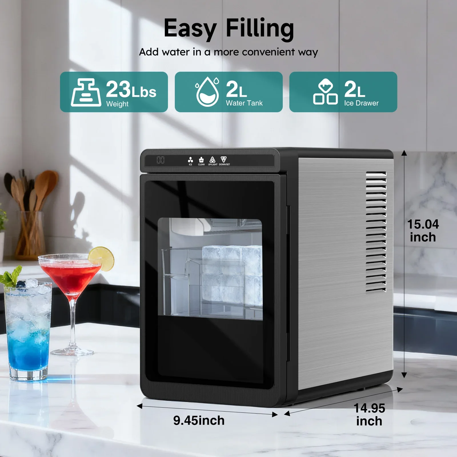 22lbs Daily Output Countertop Ice Maker | 1.6