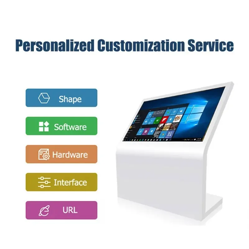 21.5 32 43 50 55 65 inch Interactive Touch Screen Information Kiosk L Shape Shopping Mall Wayfinding Display