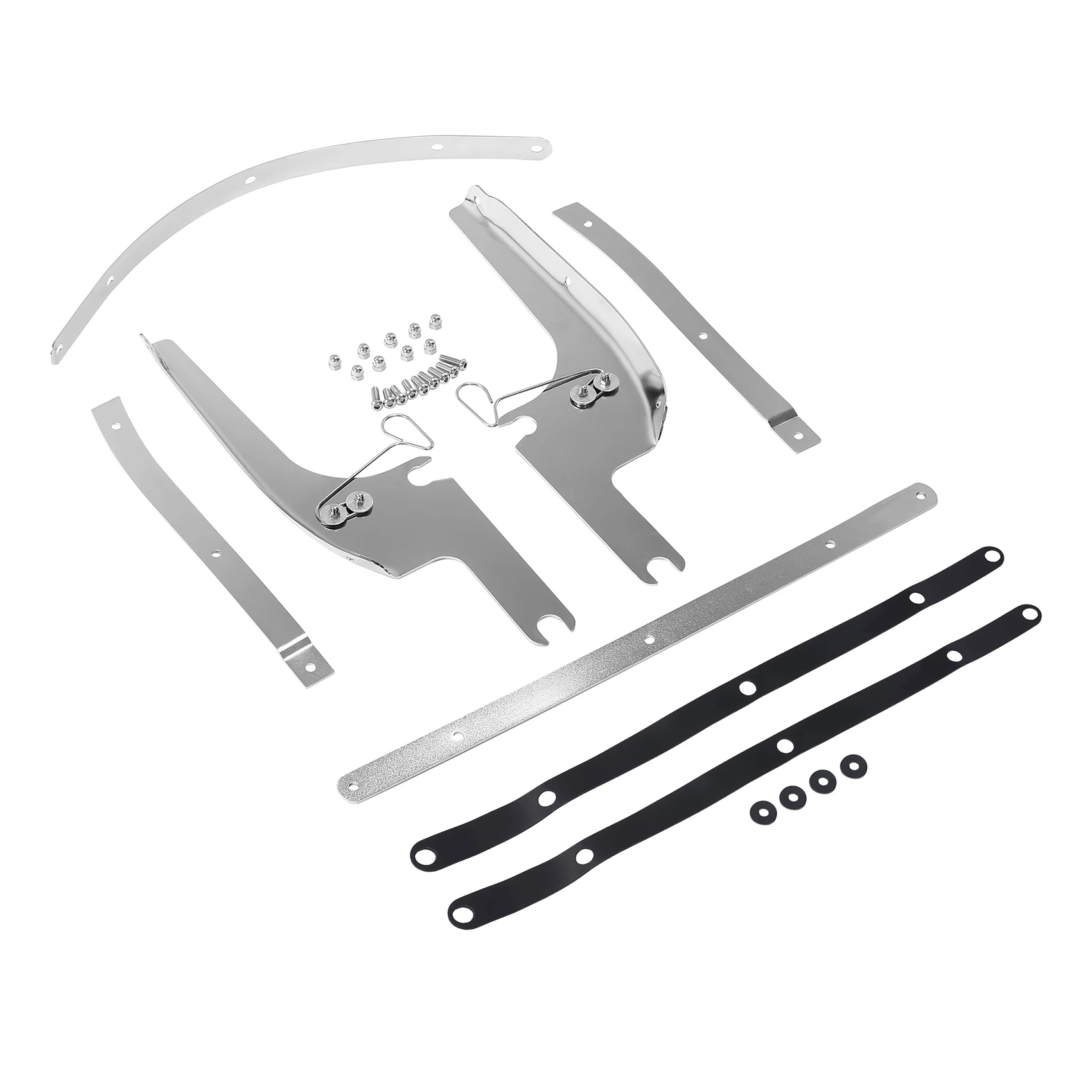 

Chrome/Black Windshield Windscreen Bracket Mount Set Fit For Harley FLHRS FLHRCI 1994-2025