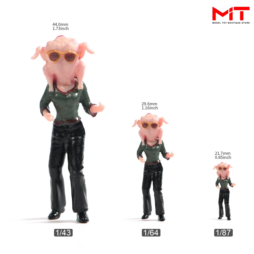 Walking Lady Normal Funny Edition Figure Model, Estatueta em miniatura, Fotografia Criativa, Adereços de cena para carros, 1/87, 1/64, 1/43, 1/24