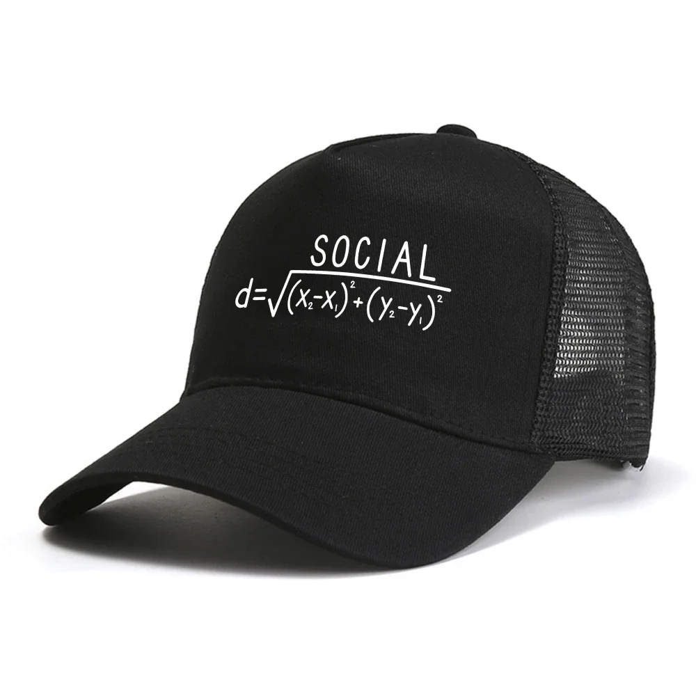 SALE Social Distance Formula Men baseball cap Unisex Fun Math Joke mesh hat fashion casual Breathable Snapback hats