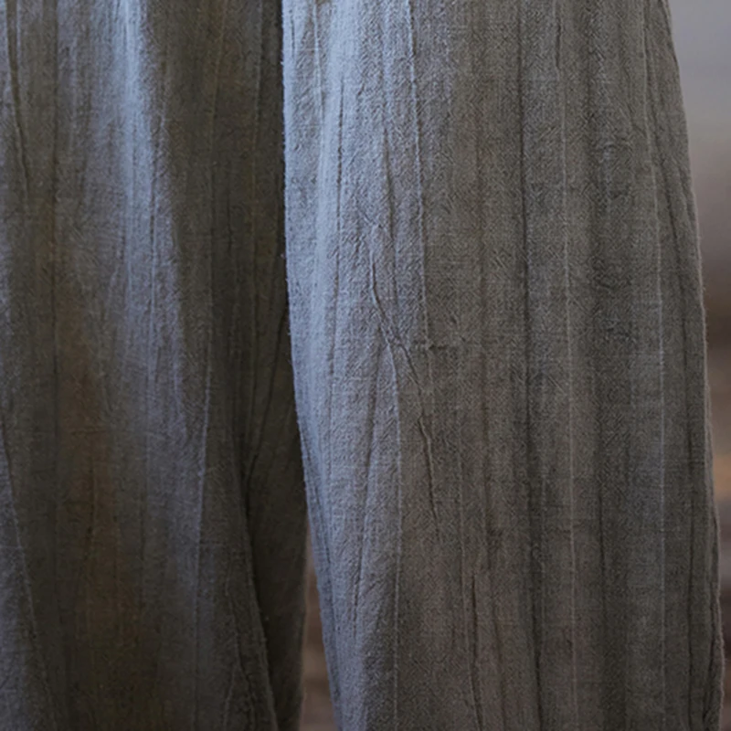 Pantalones Cargo holgados de lino y algodón para mujer, elegantes, Vintage, con cintura elástica, para Yoga, holgados, informales, de pierna larga, ropa de gran tamaño