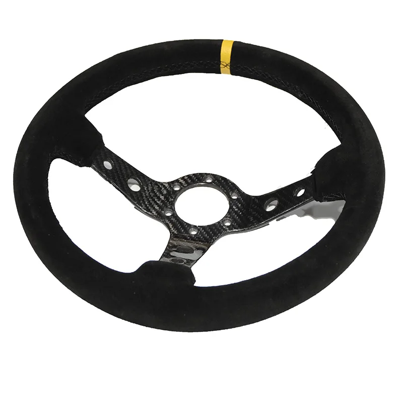 13 Inch 340MM Car Steering Wheel Suede+Carbon Fiber Support Drift Racing Game Steering Wheel Universal For Racing