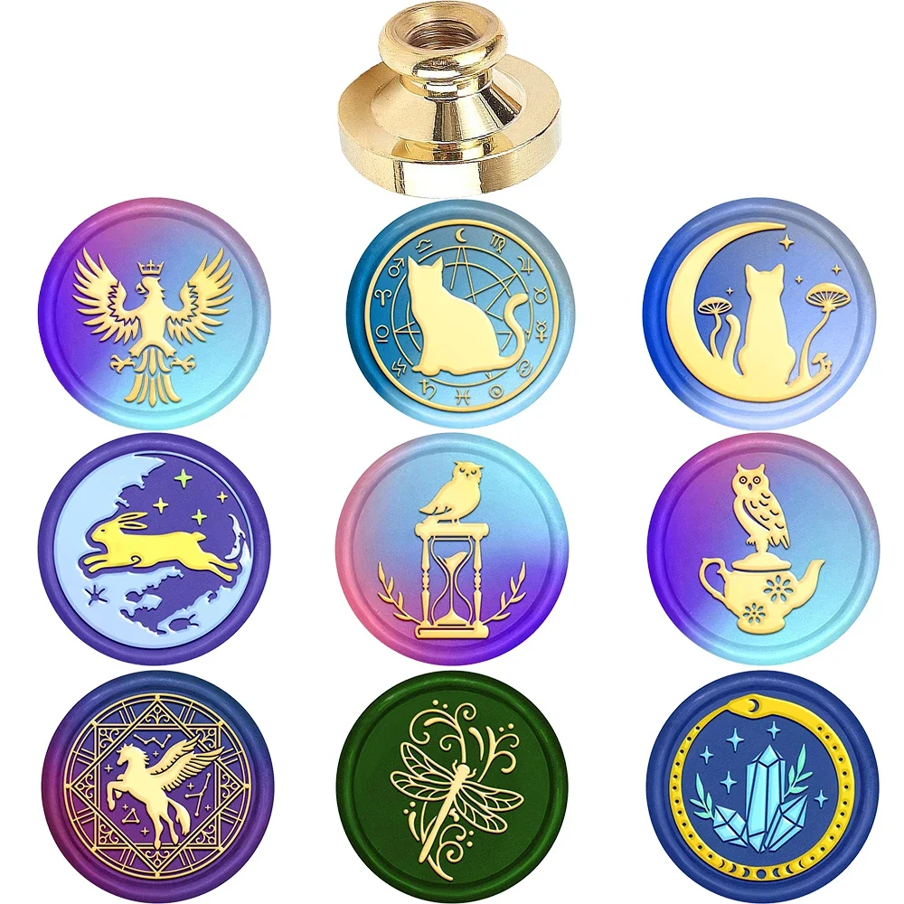 Wax Seal Stamp Beautiful Phoenix Cat Bunny Eagle Theme Pattern Removable Brass Header For Wedding Invitations Parties Gift